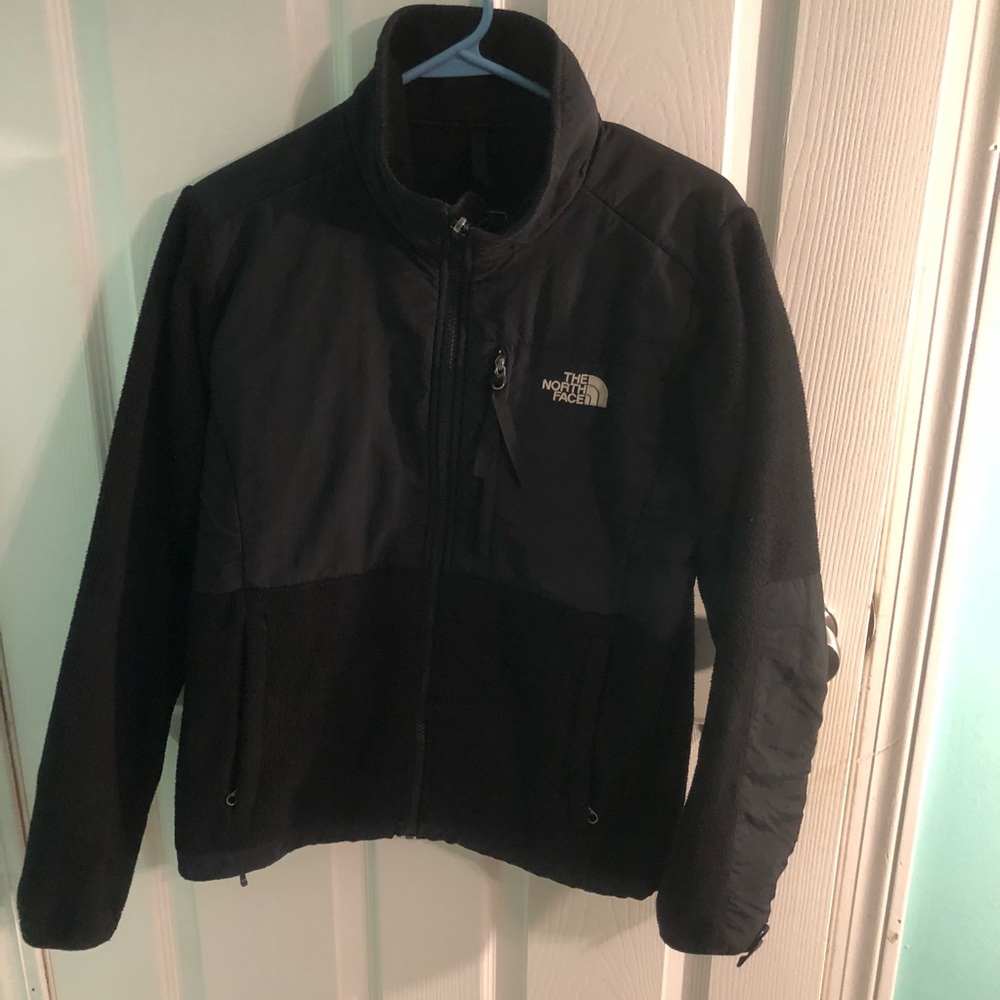 The north face black fleece jack size m